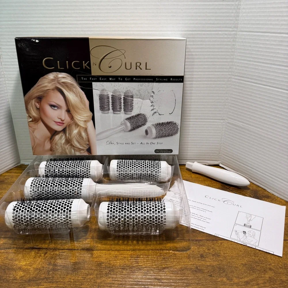 Casual Panache Click‎ n Curl 5 Piece 2 Inch Detachable Round Brush Styling Set